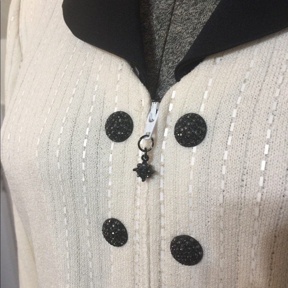 St John Beaded Evening Marie Gray Knit Jacket